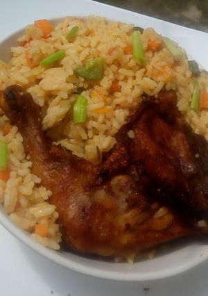 A picture of Coconut jollof rice.