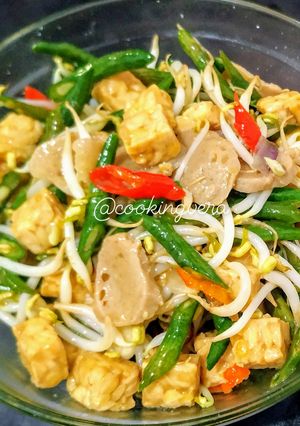 Foto resep Tumis Toge Kacang Panjang Tempe Bakso