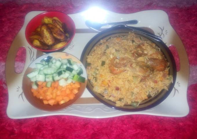 Jollof rice and chicken with plantain (Ramadhan recipe contest)