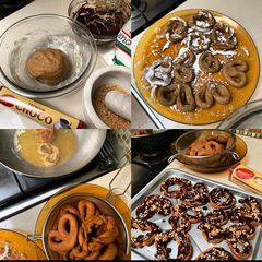 Glutinous Doughnuts w/Cocoa Tablea dip A picture of Glutinous Doughnuts w/Cocoa Tablea dip.