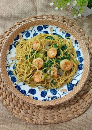 Foto resep Mie Kangkung Udang