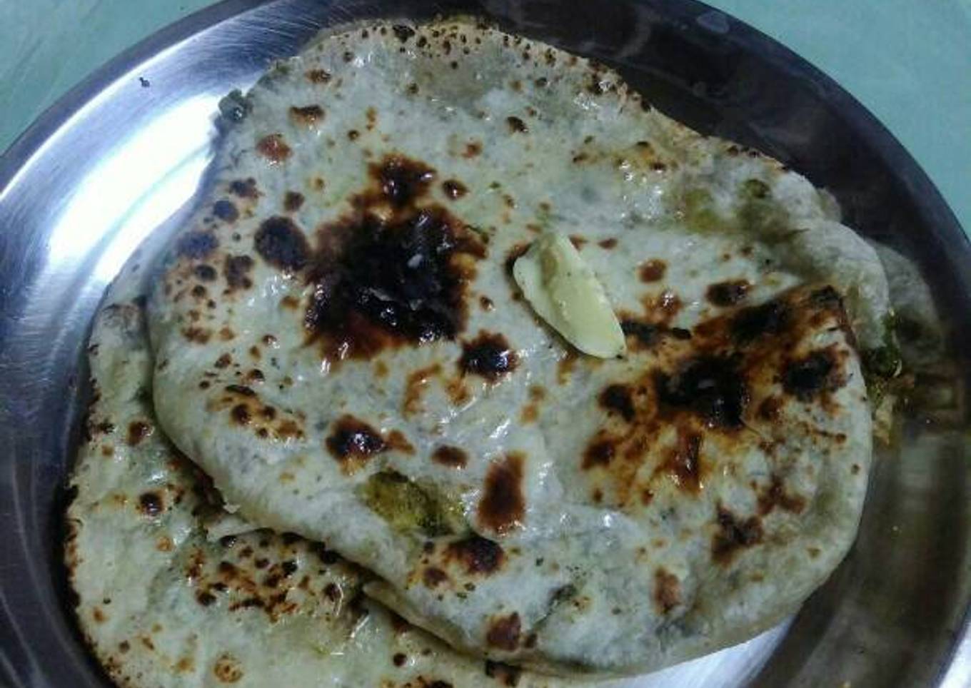 Stuff garlic naan # indian breads