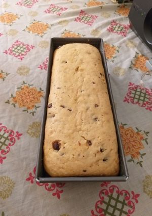 Una foto de Budín sabor a vainilla con trocitos de chocolate
