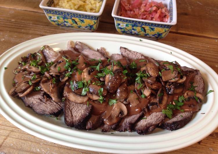 Sauerbraten (Burgunderbraten) with Mushrooms