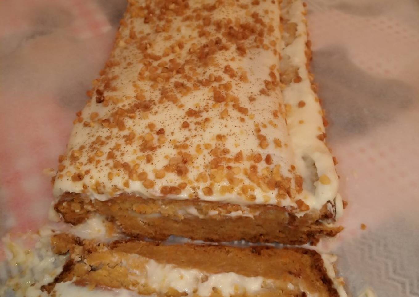 Tarta de zanahoria con crema de naranja en robot MC