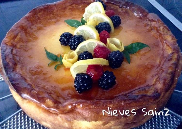 Tarta de queso y yogur, con un toque de limón y jengibre