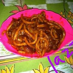 A picture of Homemade atta instant noodles.