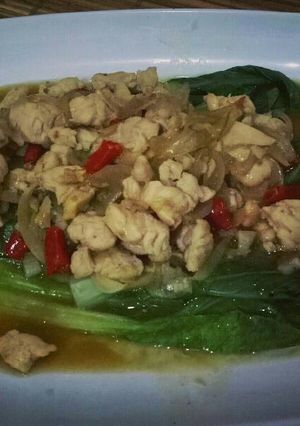 Foto resep Pokcoy cah ayam saus tiram