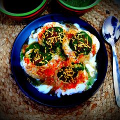 A picture of Dahi Vada.