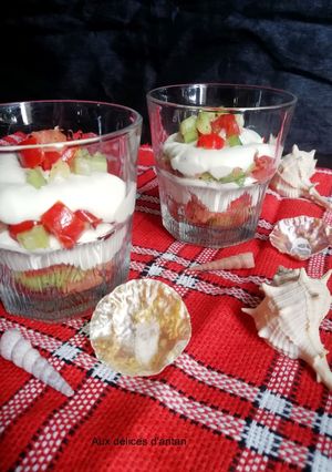 Une photo de Verrine saumon fumé et chantilly