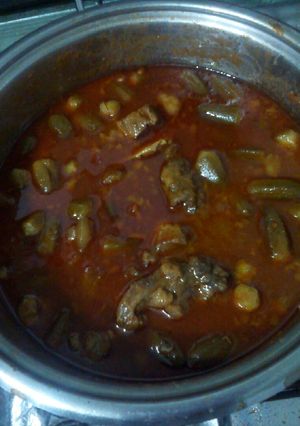 صورة لوصفة بامية باللحمة 😋