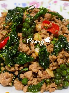 รูปของ กะเพราหมูสับผัดพริกไทยอ่อน🌶🍃