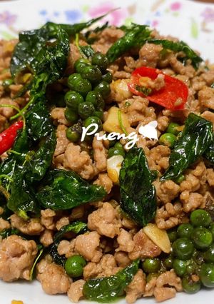 รูปของ กะเพราหมูสับผัดพริกไทยอ่อน🌶🍃