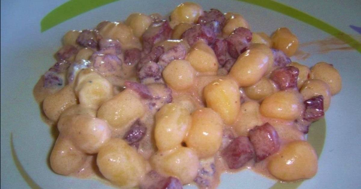 Ricetta Chicchi di Patate con Pancetta Affumicata al Vino e Panna di