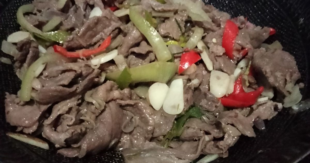 Oseng beef slice low fat lemo daun jeruk