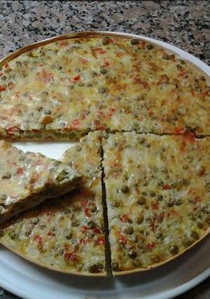 Una foto de Tarta de arvejas quiche