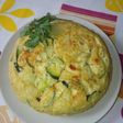 Tortilla de calabacín con soja y curry
