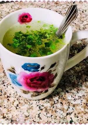 A picture of Peench or rice starch soup.