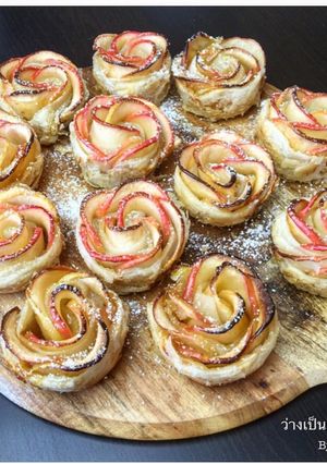 รูปของ พายแอปเปิ้ลกุหลาบ (Apple rose pie) ง่ายๆ สไตส์จุ๋ม