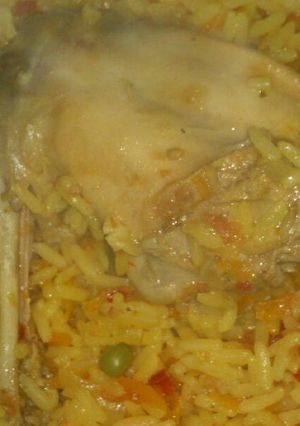 Una foto de Conejo con arroz