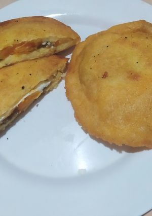 Una foto de Arepa de huevo con Carne