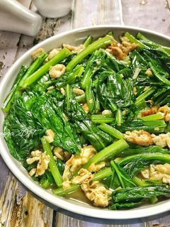 Foto resep Tumis sawi hijau-telur