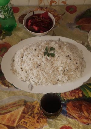 صورة لوصفة رز او تمن لوبيا بيضاء 🤗