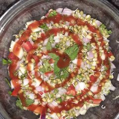 A picture of Moong dal sprout salad.