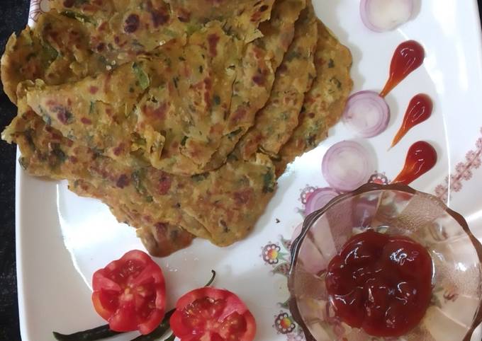 Square layer healthy paratha Recipe