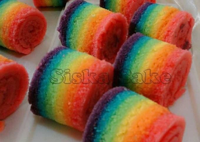 Recipe: Yummy 24.Rainbow miniroll aka Bolu Gulung mini Pelangi