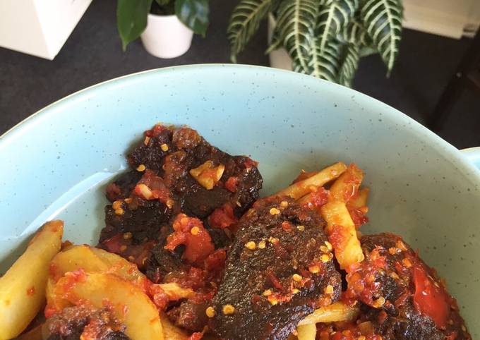 Balado daging kentang