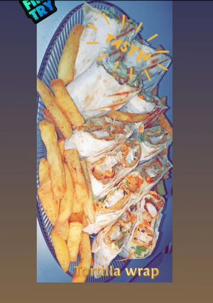 A picture of Tortilla Dynamite chicken wraps.