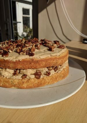 A picture of Pecan layer cake.