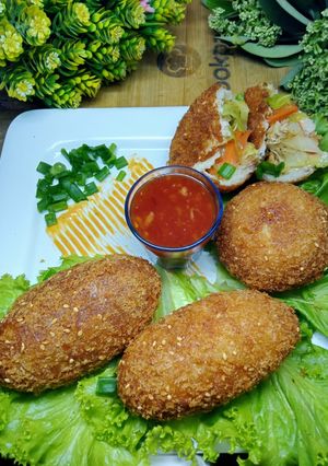 A picture of Chinese Cheesy Bread Croquettes.