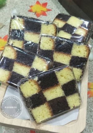 奶油棋格雙色蛋糕❤ 的食譜成品照片