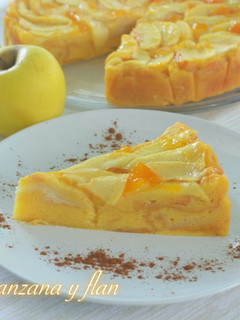 Una foto de Tarta de manzana y flan. (Thermomix y sin Thermomix)