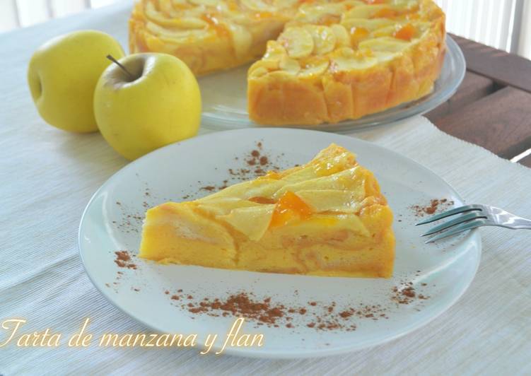 Tarta de manzana y flan. (Thermomix y sin Thermomix)