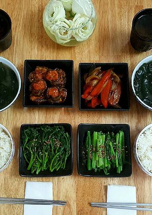 Hình của món Cơm chay đơn giản cho tháng Vu Lan.