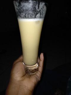 A picture of Home-made pinacolada juice.