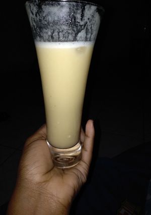 A picture of Home-made pinacolada juice.