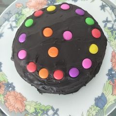 A picture of Eggless chocolate cake.