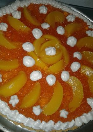 Una foto de Tarta sabor durazno con merengue