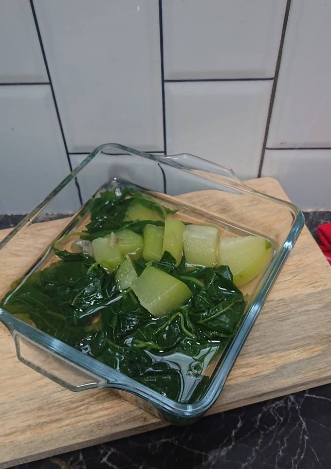 Sayur Bening Bayam Labu Siam Proses Penyajian