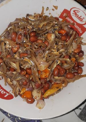 Foto resep Teri kacang pedas ala basria