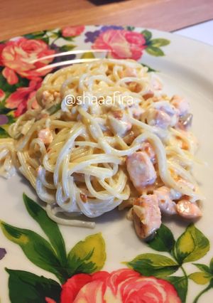 Foto resep Salmon Creamy Spaghetti