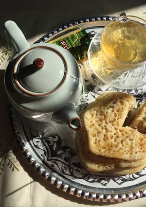 A picture of Baghrir - Moroccan Semolina Pancakes.