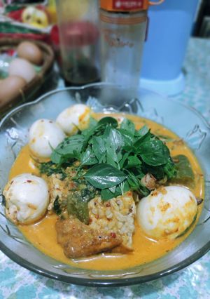 Foto resep Pecelan terong + telur + tahu tempe + santan