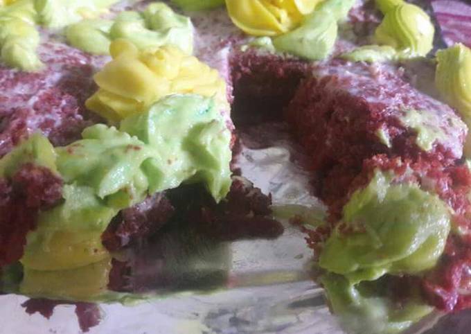 Recipe of Super Quick Wheat flour red velvet cake
