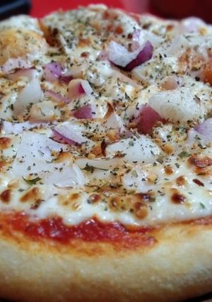 A picture of Veg onion pizza.