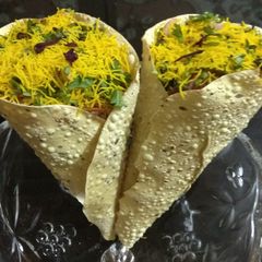 Papad Cone Bhel puri A picture of Papad Cone Bhel puri.